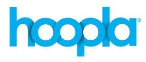 hoopla logo written in blue
